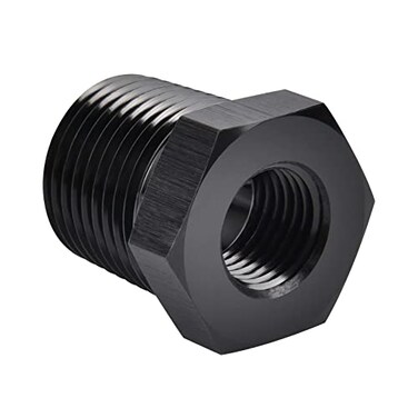 EVIL ENERGY 12 NPT Male to 14 NPT Female Reducer Bushing Fitting Adapter Hex Aluminum Black