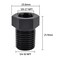 EVIL ENERGY 14 NPT Male to 18 NPT Female Reducer Bushing Fitting Adapter Hex Aluminum Black