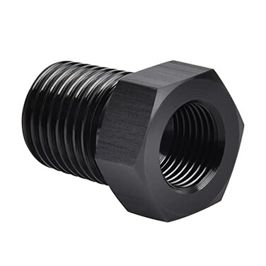 EVIL ENERGY 14 NPT Male to 18 NPT Female Reducer Bushing Fitting Adapter Hex Aluminum Black