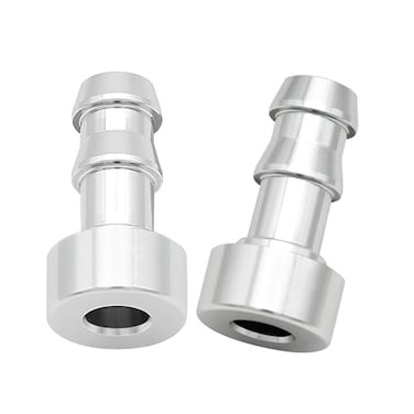EVIL ENERGY 38 Weld On Hose Barb Tail Nipple On Bung Fitting Adapter Natural Aluminum 2PCS