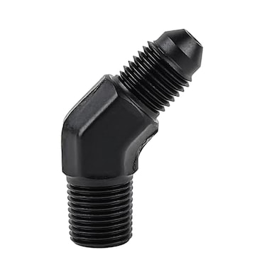 EVIL ENERGY 3AN Male Flare to 18 NPT Pipe 45 Degree Fitting Adapter Aluminum Black