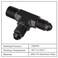 EVIL ENERGY 3AN Tee Male Flare to 18 NPT on Run T Fitting Adapter Aluminum Black