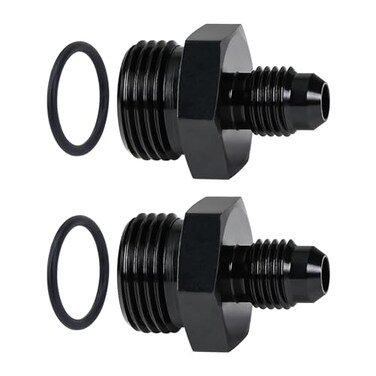EVIL ENERGY 4AN Flare to 8AN ORB Male 2PCS Fuel Rail Adapter Fitting Black