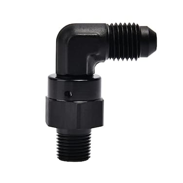 EVIL ENERGY 4AN Male Flare to 18 NPT 90 Degree Swivel Fitting Adapter Aluminum Black