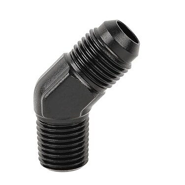 EVIL ENERGY 6AN Male Flare to 14 NPT Pipe 45 Degree Fitting Adapter Aluminum Black