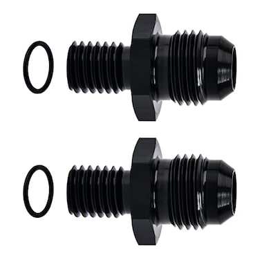 EVIL ENERGY 6AN Male Flare to M10 x 15mm Male Metric Fitting Adapter Aluminium Alloy 2PCS