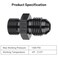 EVIL ENERGY 6AN Male Flare to M12 x 10mm Male Metric Fitting Adapter Aluminium Alloy 1PC