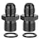 EVIL ENERGY 6AN Male Flare to M16 x 15mm Male Metric Fitting Adapter Aluminium Alloy 2PCS