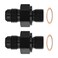 EVIL ENERGY 6AN Male to 14 NPSM Transmission Cooler Fitting Adapter Aluminum Black 2PCS Fits TH350 TH400 4L60E 700R4 2004R TR6060 AOD 4R100 4R70W C5