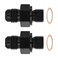EVIL ENERGY 6AN Male to 14 NPSM Transmission Cooler Fitting Adapter Aluminum Black 2PCS Fits TH350 TH400 4L60E 700R4 2004R TR6060 AOD 4R100 4R70W C5