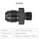 EVIL ENERGY 6AN Male to 1828 BSPP Fitting Adapter Straight Aluminum Black