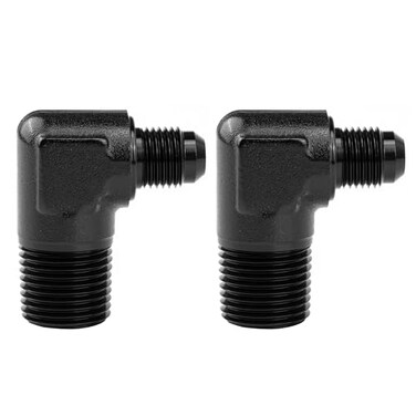 EVIL ENERGY 6AN to 12 NPT Male 90 Degree Fitting Adapter Aluminum 2PCS