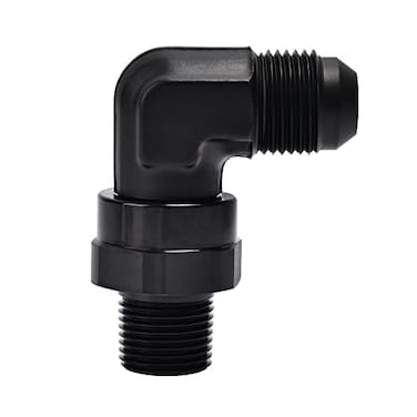EVIL ENERGY 8AN Male Flare to 38 NPT 90 Degree Swivel Fitting Adapter Aluminum Black