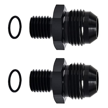 EVIL ENERGY 8AN Male Flare to M12 x 15mm Male Metric Fitting Adapter Aluminium Alloy 2PCS