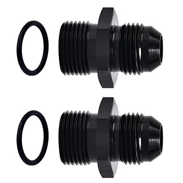 EVIL ENERGY 8AN Male Flare to M20 x 15mm Male Metric Fitting Adapter Aluminium Alloy 2PCS