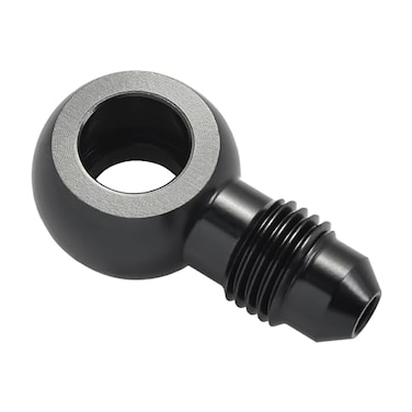 EVIL ENERGY Fuel Banjo Fitting 85mm ID Banjo Hole to 3AN Male Flare Adapter Fitting Aluminum Black
