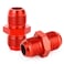 GASHER 2PCS 6AN to 6AN Male Flare Coupler Union Straight Fuel Hose Adapter Fitting Red