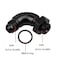 KRD PERFORMANCE 6AN Male Flare to 6AN 6 ORB Oring Boss 90 Degree Full Flow Fitting Adapter Aluminum Black