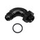 KRD PERFORMANCE 6AN Male Flare to 6AN 6 ORB Oring Boss 90 Degree Full Flow Fitting Adapter Aluminum Black