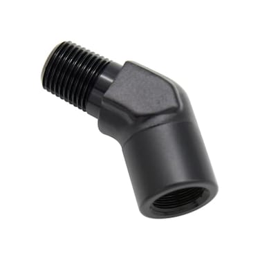 KRD PERFORMANCE Aluminum 18 18 inch NPT Female to Male 45 Degree Elbow Coupler Union Hose Fitting Adapter Black