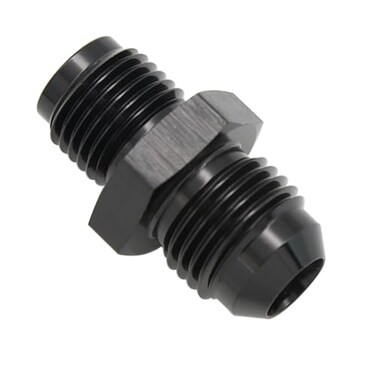 KRD PERFORMANCE Aluminum 6AN AN6 Male Flare to 12 x 20 Male Thread Inverted Seat Adaptor Fittings Inv Flare Connector Black