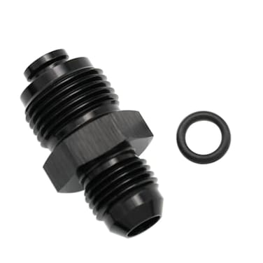 KRD PERFORMANCE Aluminum 6AN Male Flare to M18x15 O Ring Seal Power Steering Adapter Fitting Connector Black