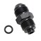 KRD PERFORMANCE Aluminum 8AN Male Flare to M18x15 O Ring Seal Power Steering Adapter Fitting Connector Black