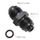 KRD PERFORMANCE Aluminum 8AN Male Flare to M18x15 O Ring Seal Power Steering Adapter Fitting Connector Black