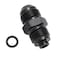 KRD PERFORMANCE Aluminum 8AN Male Flare to M18x15 O Ring Seal Power Steering Adapter Fitting Connector Black