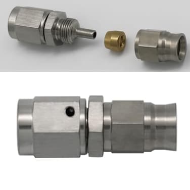 KRD PERFORMANCE Stainless Steel Straight Brake Clutch Fitting 3AN 38 x 24 Swivel Female Thread to AN3 PTFE Braided Hose End For Teflon Hose