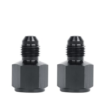 LokoCar 6AN Female to 4AN Male Fitting Flare Reducer Adapter Aluminum Black 2Pcs