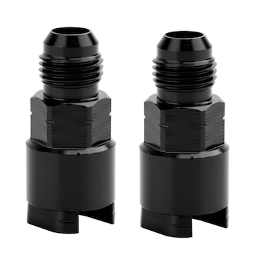 LokoCar 6AN Male to 38 Quick Disconnect Female EFI Fuel Rail Fitting Aluminum Black 2Pcs