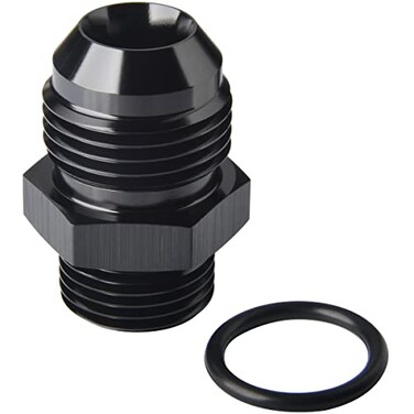 Podavelle 10AN Male Flare to 8AN ORB Oring Boss Fuel Pump Rail Adapter Fitting Aluminum Black