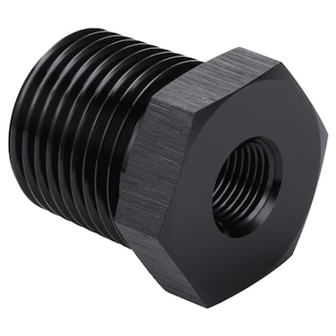 Podavelle 12 NPT Male to 18 NPT Female Bushing Reducer Adapter Fitting Aluminum Black