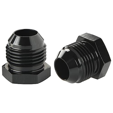 Podavelle 12AN Male Flare Hex Head Plug Fitting Adapter Aluminum Black Pack of 2