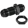 Podavelle 12AN Male Flare Straight Bulkhead Fitting Adapter with 12AN Nut Aluminum Black