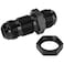 Podavelle 12AN Male Flare Straight Bulkhead Fitting Adapter with 12AN Nut Aluminum Black