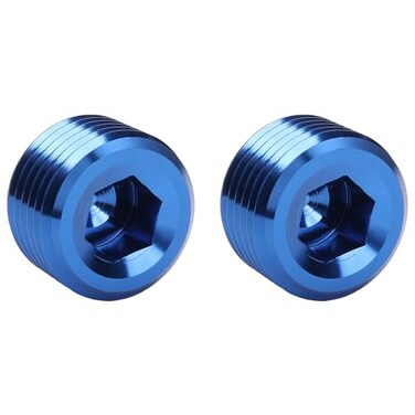 Podavelle 14 NPT Male Thread Allen Head Socket Pipe Plug Fitting Aluminum Blue Pack of 2