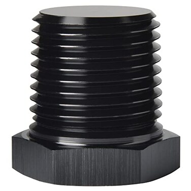 Podavelle 38 NPT Male Thread Hex Head Pipe Plug Fitting Adapter Aluminum Black
