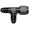 Podavelle 4AN Male Flare Tee T Fitting Adapter with AN4 Female Swivel On Run Aluminum Black