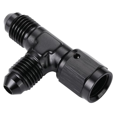 Podavelle 4AN Male Flare Tee T Fitting Adapter with AN4 Female Swivel On Run Aluminum Black