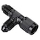 Podavelle 4AN Male Flare Tee T Fitting Adapter with AN4 Female Swivel On Run Aluminum Black