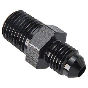 Podavelle 4AN Male Flare to 14 NPT Pipe Male Fitting Adapter Union Coupler Straight Aluminum Black