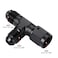 Podavelle 6AN Male Flare Tee T Fitting Adapter with AN6 Female Swivel On Run Aluminum Black