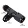 Podavelle 6AN Male Flare Tee T Fitting Adapter with AN6 Female Swivel On Run Aluminum Black