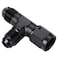 Podavelle 6AN Male Flare Tee T Fitting Adapter with AN6 Female Swivel On Run Aluminum Black