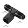 Podavelle 6AN Male Flare Tee T Fitting Adapter with AN6 Female Swivel On Side Aluminum Black