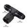 Podavelle 6AN Male Flare Tee T Fitting Adapter with AN6 Female Swivel On Side Aluminum Black
