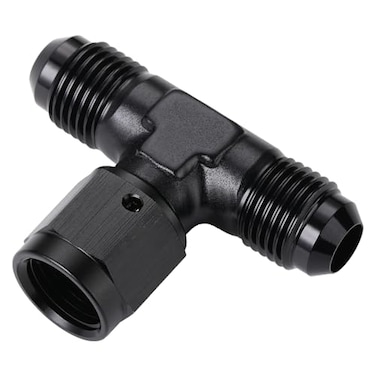 Podavelle 6AN Male Flare Tee T Fitting Adapter with AN6 Female Swivel On Side Aluminum Black