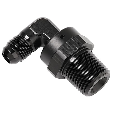 Podavelle 6AN Male Flare to 12 NPT Pipe Swivel 90 Degree Fitting Adapter Connector Aluminum Black